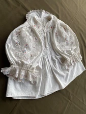 1920s Romanian Folk Blouse • Antique Hand Embroidered Linen Shirt  Vintage lover