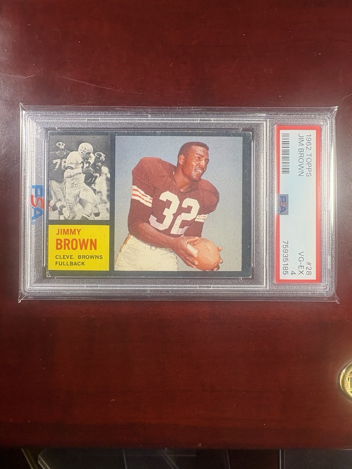 1962 Topps #28 Jim Brown PSA 4 VG-EX Cleveland Browns HOF