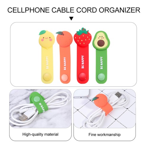 4 Pcs Snap Headphone Cable Travel Small Ties Clip Wire Cord Fastener - Afbeelding 4 van 12