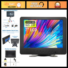 7" LCD Security Monitor, 1024x600 Resolution, BNC/AV Input, Dual Speakers, CCTV