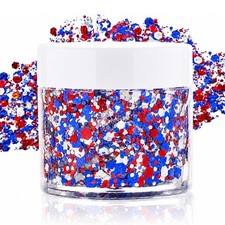 USA flag glitter face and body gel for 4th of July patriotic outfits