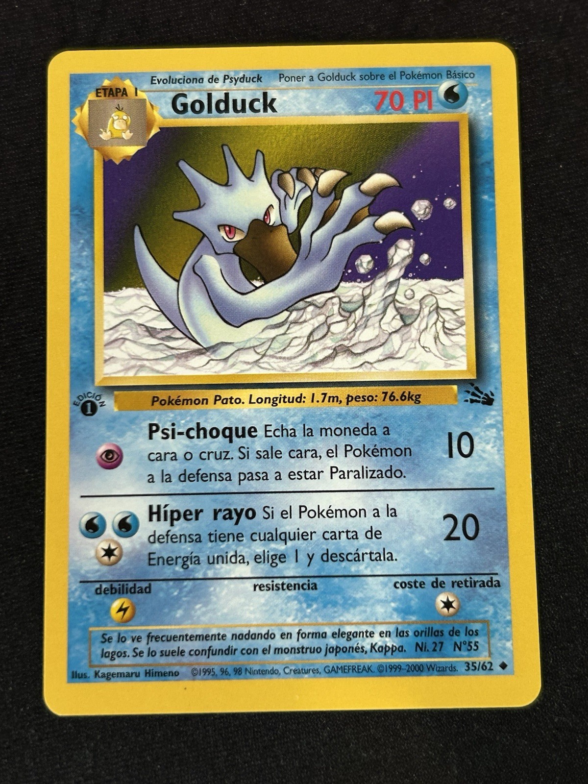 1999 Pokémon - Golduck Fossil 35/62 1st Edition Spanish