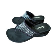 Skechers Cali Cut Out Platform Flip Flops Women 9 Y2K Retro Boho Chunky Wedge