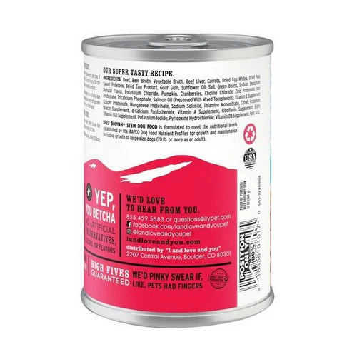Beef Booyah Stew Canned Dog Food 13 Oz(Case Of 12) By I And Love And You