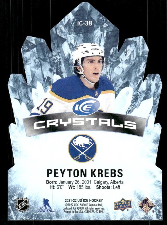 2021-22 Upper Deck Ice #IC-38 Peyton Krebs Ice Crystals - Image 2 of 2