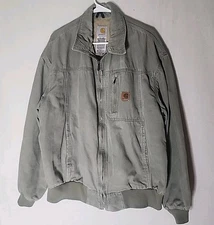 Carhartt Grey Canvas Men’s Size XL Jacket Coat 14806 Full Zip