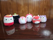 6 Squishmallow 5" and 4" Plush Dolls