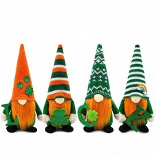 St Patricks Day Gnome Decorations Set, Green St Patrick Decor for Tabletop, S...