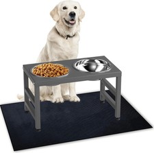 Metal Raised Dog Bowl, 10" Height Tall Elevate Dog Feeder Stand with