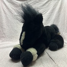 Animal Alley Toys R Us Black White Horse Pony 2000 Vintage Plush Stuffed