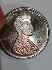 1987 Vintage Lincoln Penny Design 999 Silver 1 oz Medal Round - Toning  110.52 per troy oz