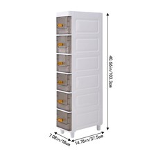 Slimline Narrow Bathroom Storage Cabinet 3/4/5/6 Drawer Storage Cabinet Unit