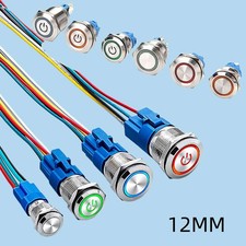 3-24V 12mm Metal Waterproof Push Button Switch Momentary Mini Switch On/Off