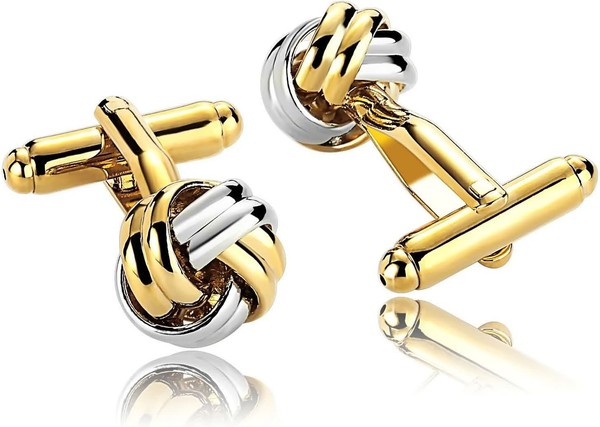 ManschettenknöPfe Edelstahl Gold Silber Knoten Herren Accessoire-image