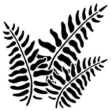 Really Great Stencils, Fern Leaves Stencil, 5.5x5.5", Fronds, Plant, Leaf, Curve