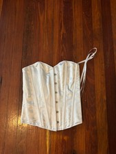 White Satin Corset Tie Up Back