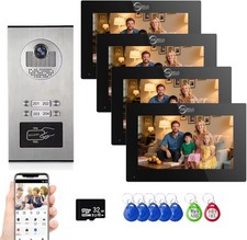 Motion Detection Video Door Phone, 7" Wired Monitor Kit with IR Camera
