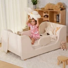 SLSY Toddler Bed, Toddler Floor Bed Frame with Guard Rails Kids Bed 56"L x31"W