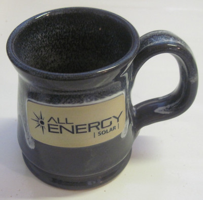 Deneen Pottery - ALL ENERGY SOLAR Gray Mug Hand Thrown USA 2020 RARE