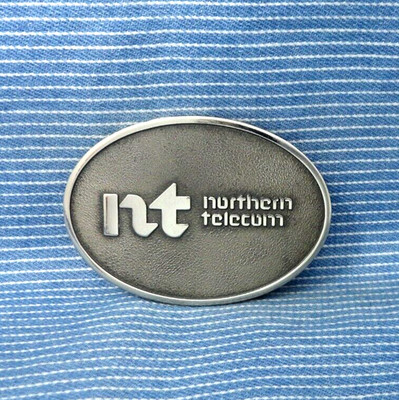 Northern Telecom Employee Belt Buckle NT Nortel Vintage 70s 80s Jostens  .GTA389