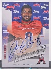 2020 Topps XFL Football Certified On Card Autograph Jalen Saunders AU-JS Houston