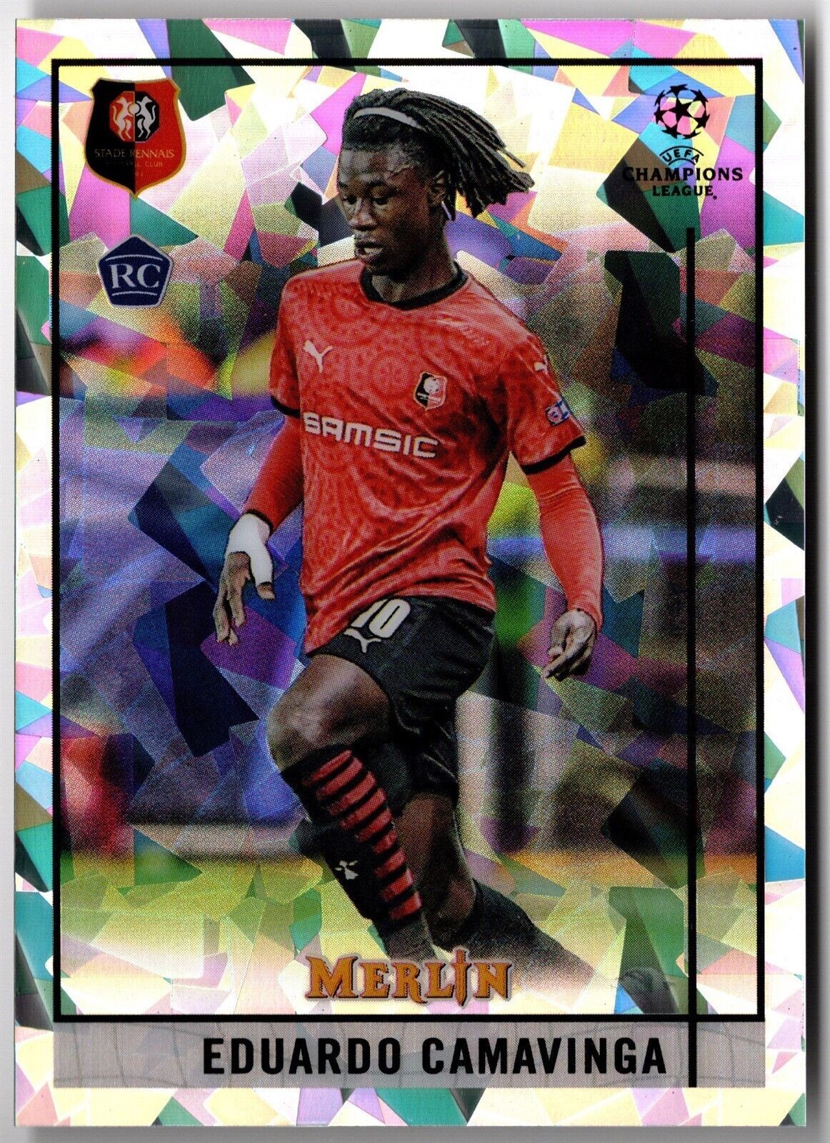 2020-21 Topps Merlin Chrome UEFA Atomic Refractor EDUARDO CAMAVINGA 20 79/250 RC