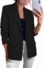XXL Business Casual Outfits for Women Long Sleeve Open Front Blazer jacket work
