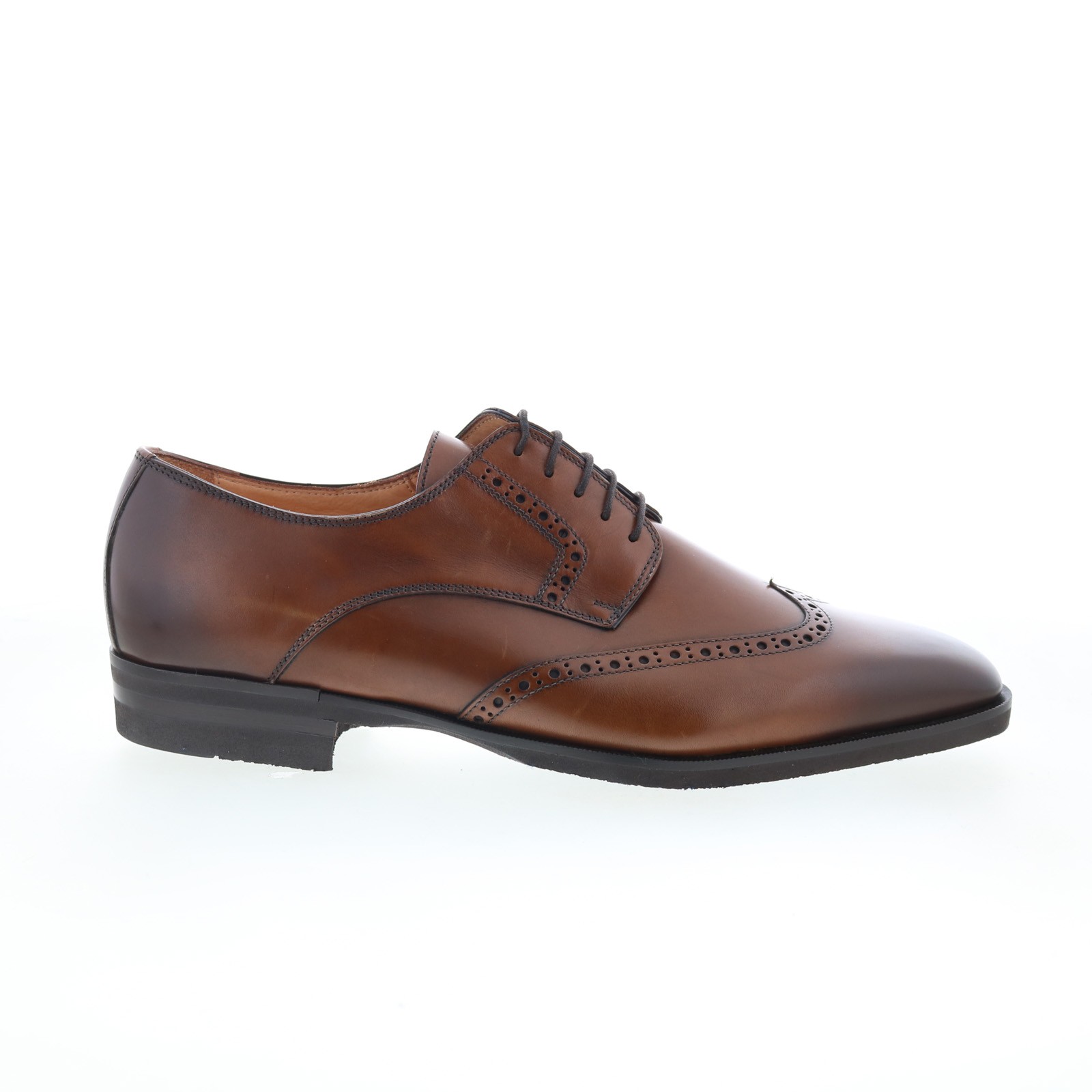 Zelli Italia Stephano Calfskin Mens Brown Oxfords Wingtip - Brogue Shoes 10