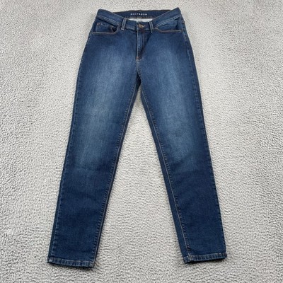 Mott & Bow Jeans Womens 29 Blue Mom Ridge High Rise Stretch Denim Tapered Leg