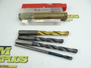LOT OF 4 ASSORTED SOLID CARBIDE DRILLS 6MM TO 10.5MM DIA
