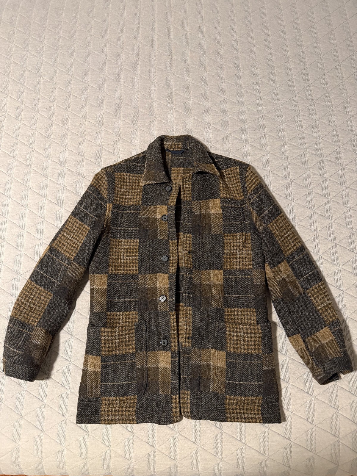 Sid Mashburn Wool Patchwork Chore Jacket Men's Sm… - image 1