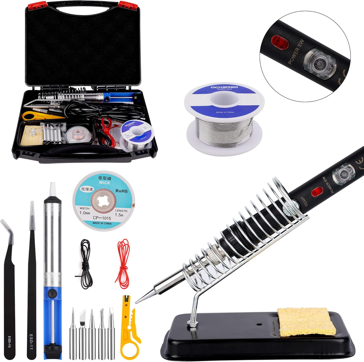 Set Saldatore, Saldatore 18 in 1, Stazione Di Saldatura Da 60 W, Con Temperatura