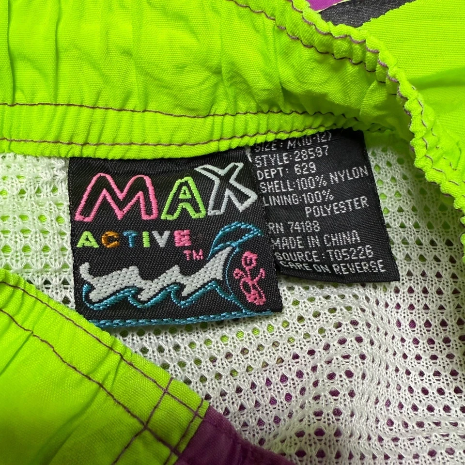 MAX ACTIVE винтажный 80-х 90-х Colorblock плавки шорты - дети средний (10-12) - Изображение 2 из 4