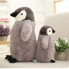 Grey Penguin Plush Toy Soft Stuffed Animal Pillow 23cm 9in Single Unit