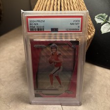 2024 Panini Prizm - Rookies Bo Nix #309 Pink Wave Prizm (RC) PSA 8