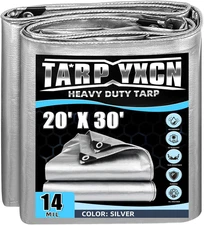Heavy Duty Tarp 20X30 Feet, 14 Mil Waterproof Poly Tarps Cover UV Resistant, Rip