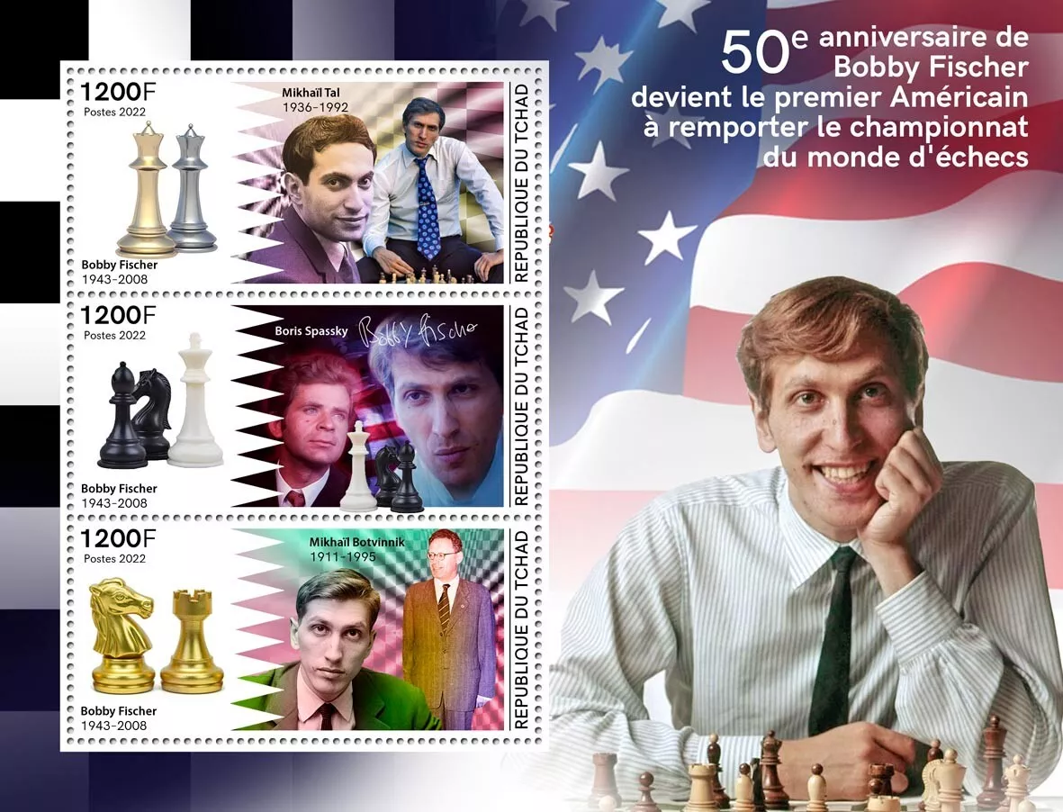 Chess Bobby Fischer Boris Spassky MNH Stamps 2022 Djibouti S/S