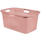 Large Pink Laundry Basket with Handles Storage Clothes Washing Basket
