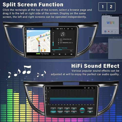 10" PARA HONDA CRV 12-2016 RADIO ESTÉREO COCHE GPS NAVEGACIÓN BT APPLE CARPLAY ANDROID 12 - Imagen 5 de 12