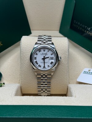 Rolex Lady-Datejust NEW 2024 White Roman Dial Stainless Steel 279160 Jubilee
