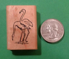 Flamingos, Wood Mounted Rubber Stamp