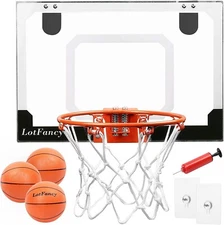 Indoor Mini Basketball Hoop Backboard Kids Toy Game Birthday Gifts w/ 5'' Ball 