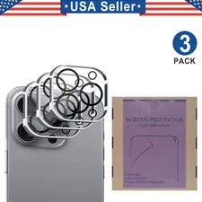 3PK Back Camera Lens Tempered Glass for iPhone 17 16 15 14 13 12 11 E Pro Max