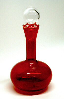 hard to find VIKING glass DECANTER w stopper RUBY red #7473 U.S.A. orig. sticker