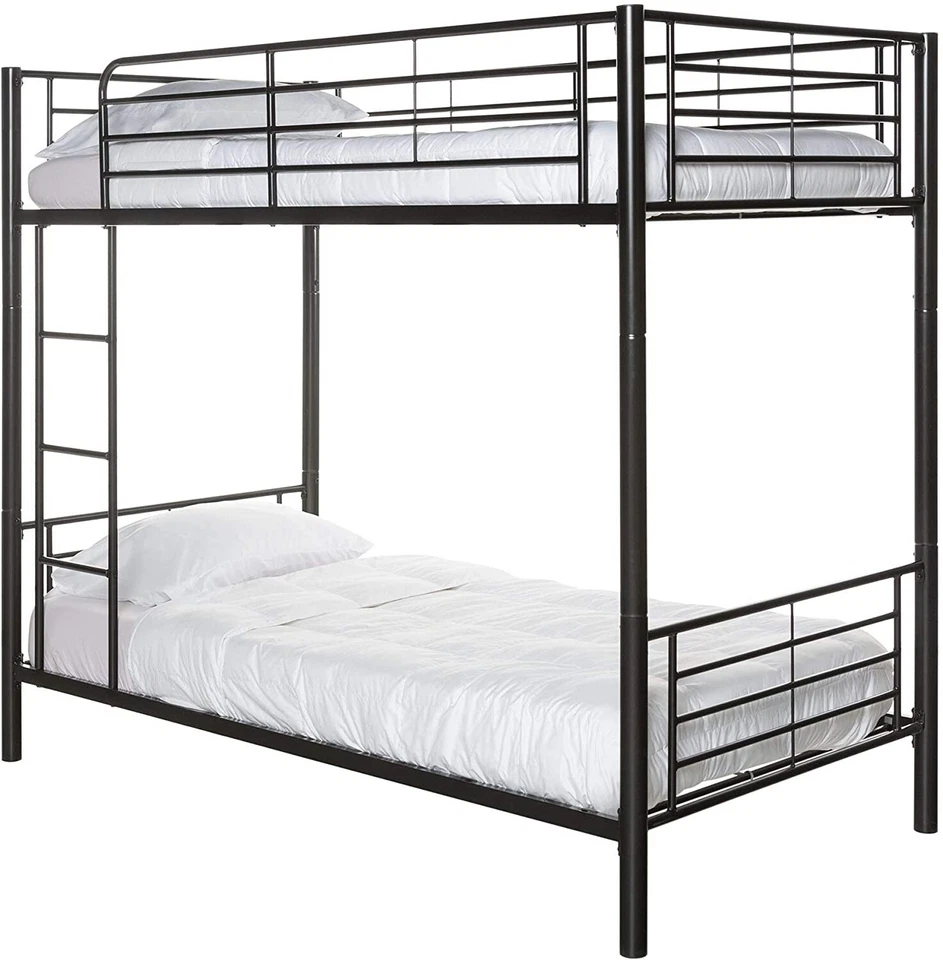 Urban Industrial Twin over Twin Metal Bunk Bed, Twin over Twin, Black - Image 4 of 4