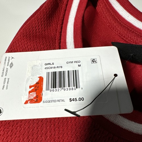 Girls Jordan 23 Sleevess T-shirt Jersey Dress Red / Black Medium MSRP $45 - Picture 6 of 6