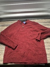 PENDELTON 1/4 Zip Up Burgundy Red Pullover Mens Size L