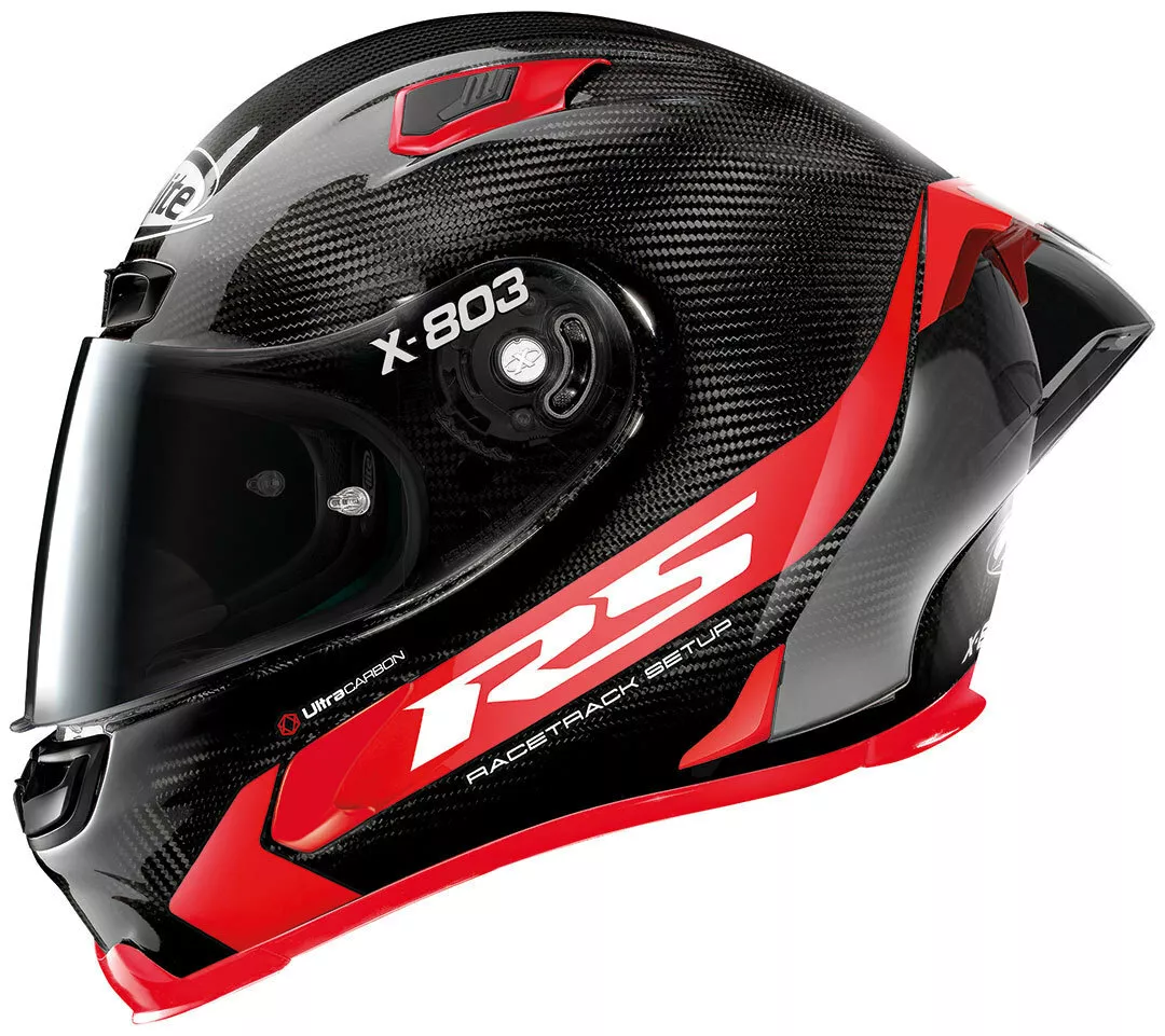 Casco integrale moto X-lite 803 Rs Ultra carbon Hot Lap rosso S visiera  smoke