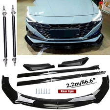 For Hyundai Elantra Front Bumper Lip Spoiler Splitter Body Kit+Side Skirt Y