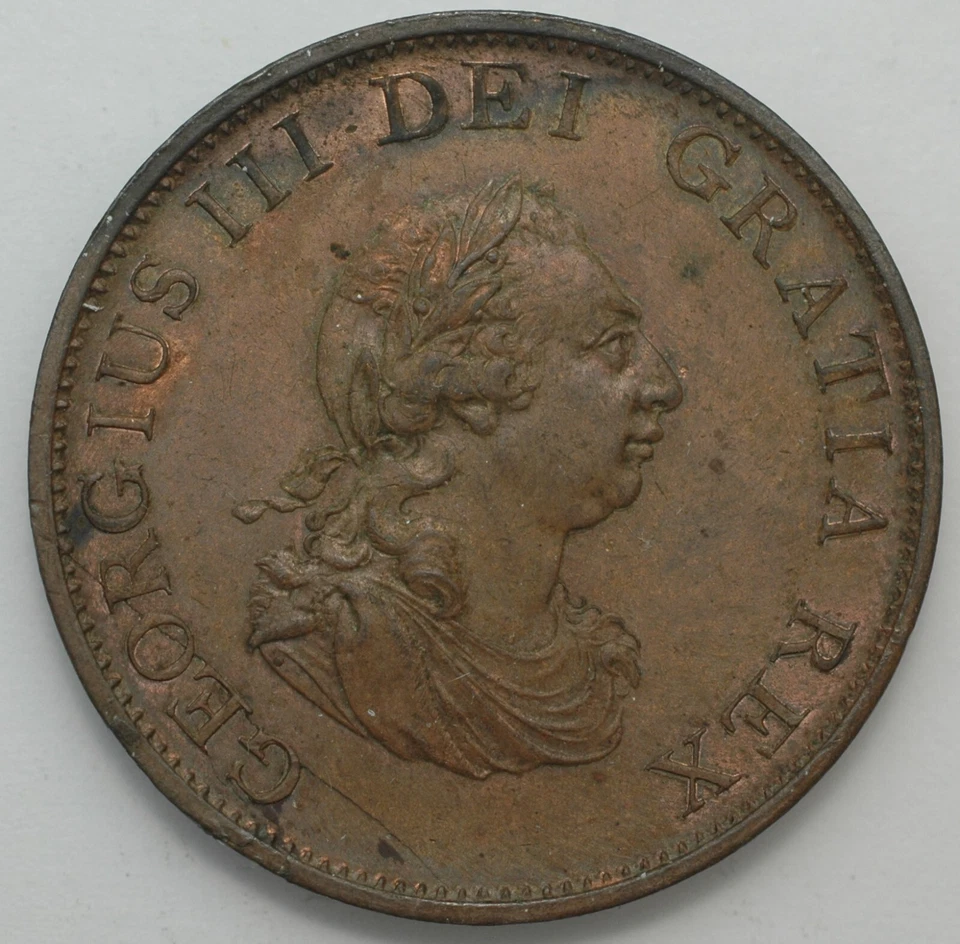 1799 Great Britain half penny KM#647 Impressive Uncirculated or nearly so - Image 2 of 2